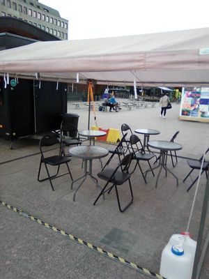 Outdoor seating at Sizzling Filipino BBQ in Joensuu