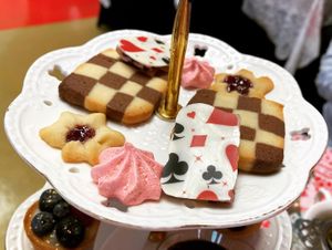 Checkerboard shortbread cookies, raspberry spritzes and other sweet treats .  at Queen of Hearts in Henderson