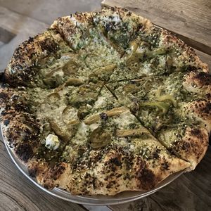 The G.O.A.T. Pizza (vegan cheese, no honey)  at Bar Neon in Toronto