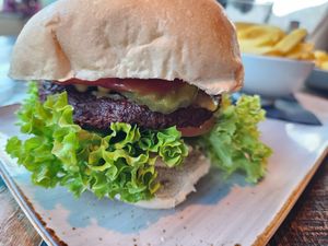 Vegan burger at Smiths Craft Beer House in Queenstown