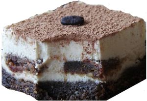 Tiramisu Cake
Hazelnut&Coffee oil base, smooth cashew&macadamia whipped cream; gluten free, no preservatives, all fresh&bio 
 at Copacul Vietii in Sibiu