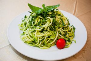 Raw Alfredo Sauce Pasta, Pesto Sauce, Pea and Pine Seeds
zucchini, basil, cashew, pea, garlic, condiments
gluten free, no preservatives, zucchini from our village, bio&extremely fresh

 at Copacul Vietii in Sibiu