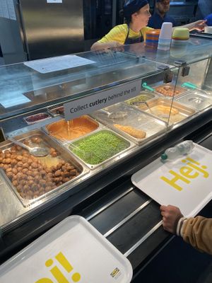 Restaurant canteen (no labelling, you have to ask which bits are vegan)  at IKEA - Greenwich in South East London