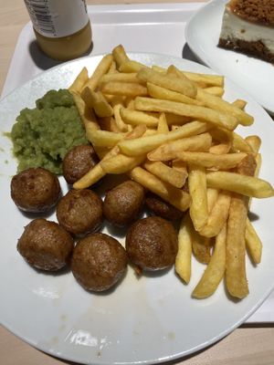8 Plant Ball meal with mushy peas and chips (£4.50)  at IKEA - Greenwich in South East London