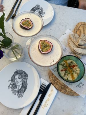 Vegan pornstar martini and hummus  at Miss Maddy in Delft