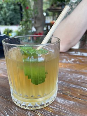 Yellow ice tea  at All Vegan in Antalya