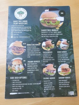 Menu at Sauce Tree Sanur: Plant Based Cafe in Sanur