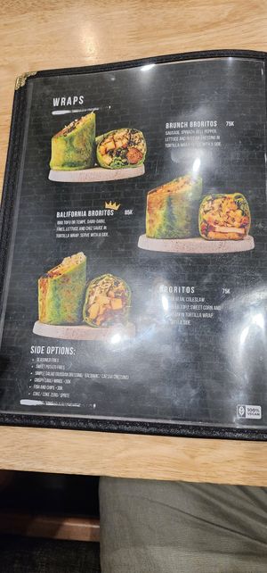 Wraps menu - September 2024 at Sauce Tree Sanur: Plant Based Cafe in Sanur