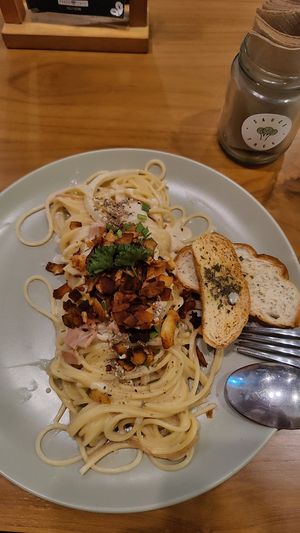 Pasta Carbonara at Sauce Tree Sanur: Plant Based Cafe in Sanur