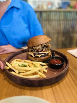Beef burger  at Sauce Tree Sanur: Plant Based Cafe in Sanur