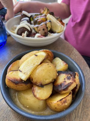 Garlic lemon Greek Potatoes  at Kala Modern Greek in Chicago