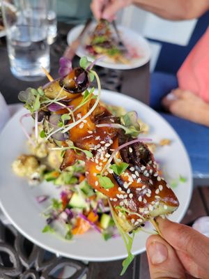 Bbq eggplant skewers at Red's Leaf Café in Metuchen