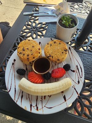 Chocolate Chip Pancakes!! at Red's Leaf Café in Metuchen