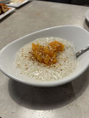 Cocosquash: dessert similar to Filipino Ginataan Bilo bilo. Comforting and not too sweett  at Basil Babe in Ypsilanti