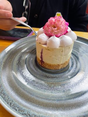 Vegan berries cheesecake  at Lounge del Brujo Centro Histórico in Arequipa