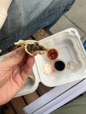 Mushroom dumplings - $5 for 5 #Veganuary at Kam Wai Dim Sum in Vancouver