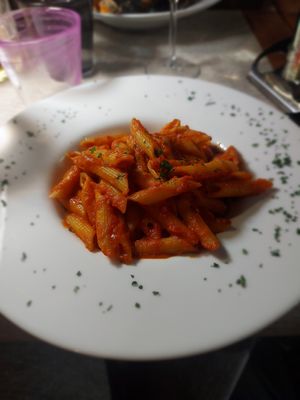 Pasta arrabiata at Osteria Barababao in Venice