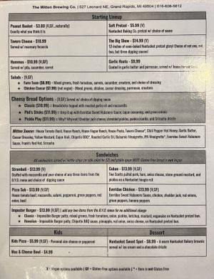 Menu  at The Mitten Brewing Co in Grand Rapids