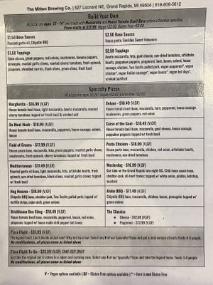 Menu  at The Mitten Brewing Co in Grand Rapids