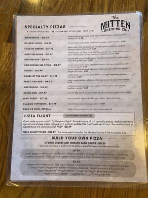 Mitten Brewing - Menu  at The Mitten Brewing Co in Grand Rapids