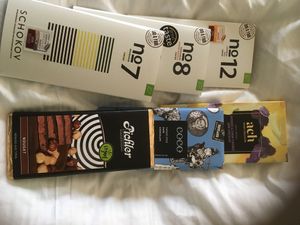 A variety of bars at Schokov in Vienna