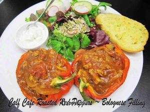 Stuffed pepper at Duke Bullock's Vegan Cafe in Scarborough