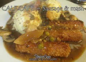 Sausage & mash at Duke Bullock's Vegan Cafe in Scarborough