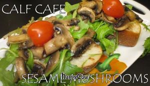 Sesame mushrooms at Duke Bullock's Vegan Cafe in Scarborough