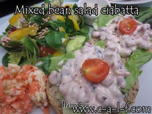 Mixed bean salad at Duke Bullock's Vegan Cafe in Scarborough