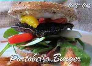 Mushroom burger at Duke Bullock's Vegan Cafe in Scarborough