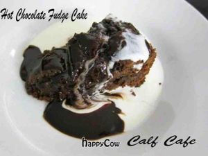 Hot chocolate fudge cake at Duke Bullock's Vegan Cafe in Scarborough