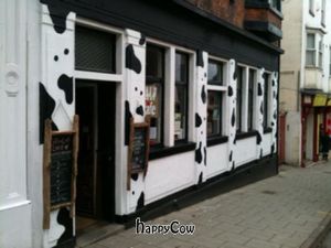 outside at Duke Bullock's Vegan Cafe in Scarborough