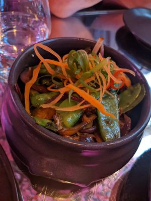 Mock chicken in black bean at Tattu Edinburgh in Edinburgh