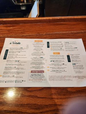 Menus at a'Verde Cocina + Tequila in Cary