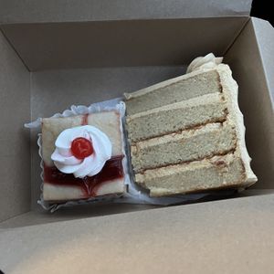 cherry cheesecake bar and vanilla pumpkin spice cake  at Valhalla Bakery in Orlando