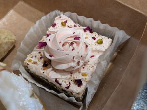 Pistachio rose at Valhalla Bakery in Orlando