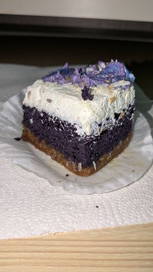 Ube and coconut cake 🤤 at Valhalla Bakery in Orlando