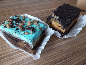 Cookie monster bar (left), Death bar (right) at Valhalla Bakery in Orlando