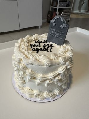 Ube cake inside and coconut icing   at Valhalla Bakery in Orlando