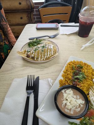 Vegan beef tamale with green sauce at Sol Of Mexico in Worcester