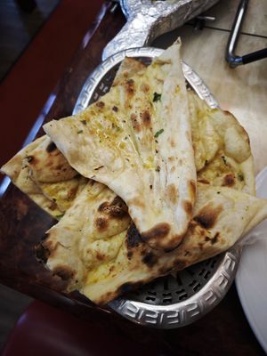 Garlic naan at Namaste Indisches Restaurant in Regensburg