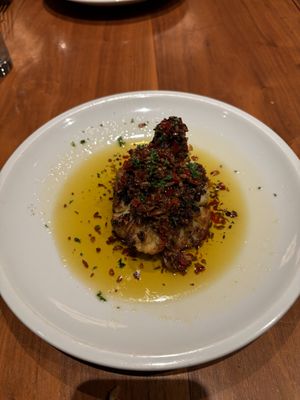 Cauliflower steak! Had a Chinese flavoring to it    at The Burn  in Tokyo