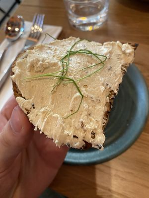 Sourdough, Onion Caramel Butter, Lapsang Salt  at Mallow - Canary Wharf in East London