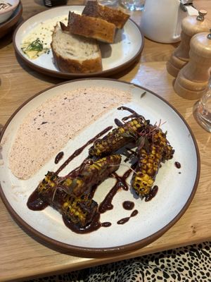 Sweet corn ribs  at Mallow - Canary Wharf in East London