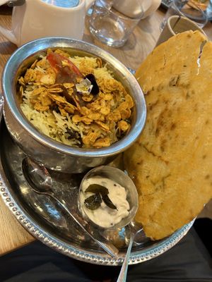 Mushroom biryani  at Mallow - Canary Wharf in East London