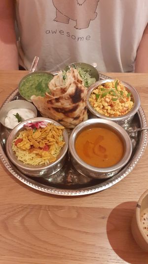 Breakfast thali at Mallow - Canary Wharf in East London