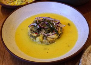 artichoke pineapple ceviche at Mallow - Canary Wharf in East London