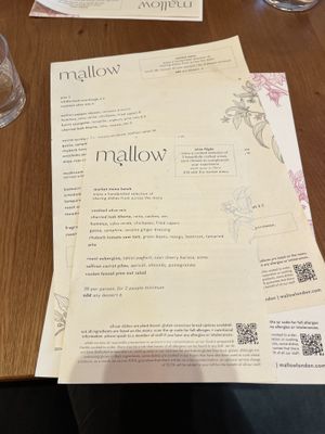 Menu   at Mallow - Canary Wharf in East London