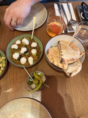 Starters of the sharing menu   at Mallow - Canary Wharf in East London