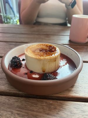 vegan crème brûlée   at Mallow - Canary Wharf in East London